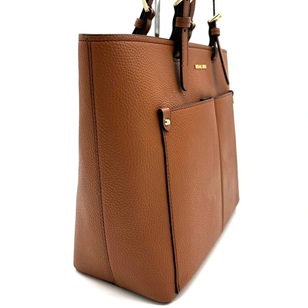 Michael Kors Jet Set Medium Pocket Tote Bag Luggage Brown